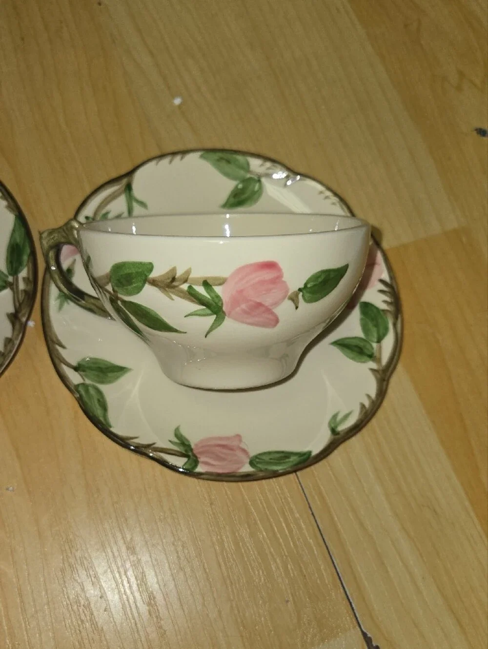 Fransican Desert Rose Teacup & Saucer Set